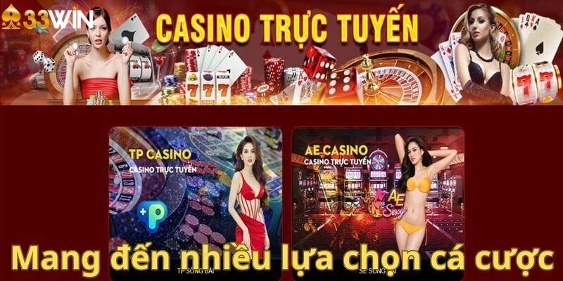 Sảnh 33win casino có nhiều lựa chọn đặc sắc cho người chơi tham gia