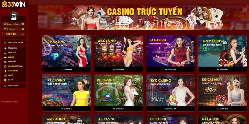 Sảnh live 33win casino mang những trải nghiệm giải trí hấp dẫn